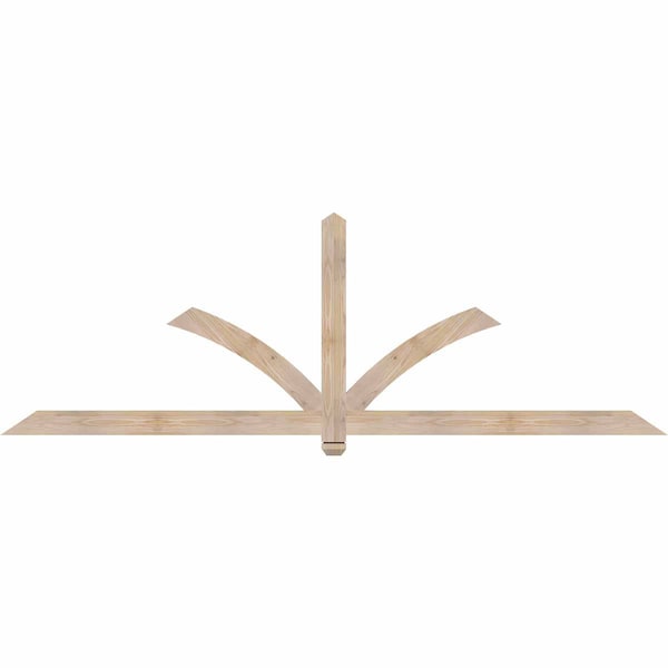 Ekena Millwork Redmond Smooth Timber Gable Bracket, Douglas Fir, 96"W x 32"H x 1 1/2"D x 3 1/2"F, 8/12 Pitch GBW096X32X0204RED00SDF - main